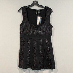 Miyit Black Sequin Mini Dress Sequins - Size Small